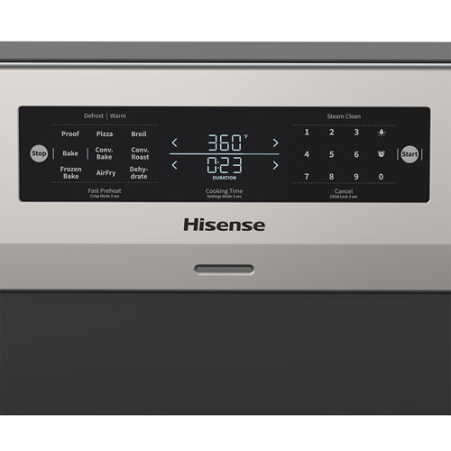 Cuisinière électrique autonome avec convection véritable et friture à l'air 5,8 pi³ 30 po de Hisense - Inox