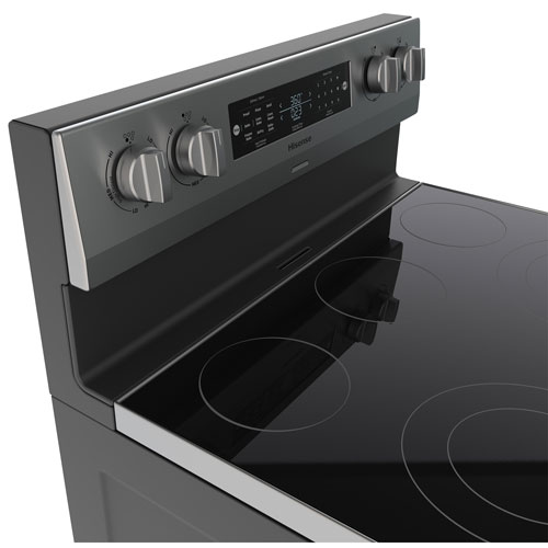 Cuisinière électrique autonome avec convection véritable et friture à l'air 5,8 pi³ 30 po de Hisense - Inox