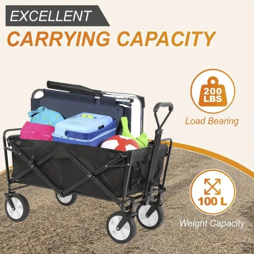 Chariot de jardin pliant | roues tout-terrain pliables pour la plage et l'épicerie