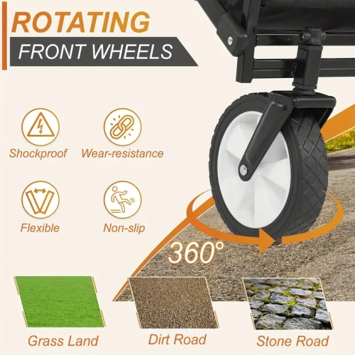 Chariot de jardin pliant | roues tout-terrain pliables pour la plage et l'épicerie