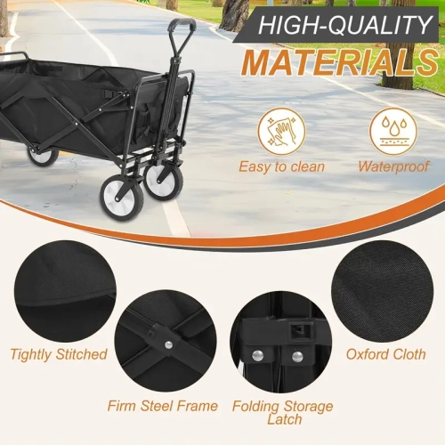 Chariot de jardin pliant | roues tout-terrain pliables pour la plage et l'épicerie