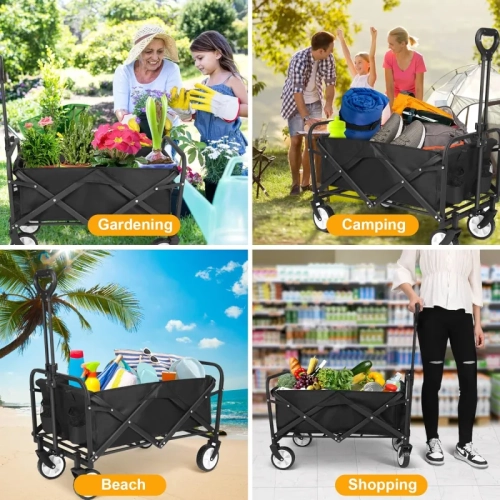 Chariot de jardin pliant | roues tout-terrain pliables pour la plage et l'épicerie