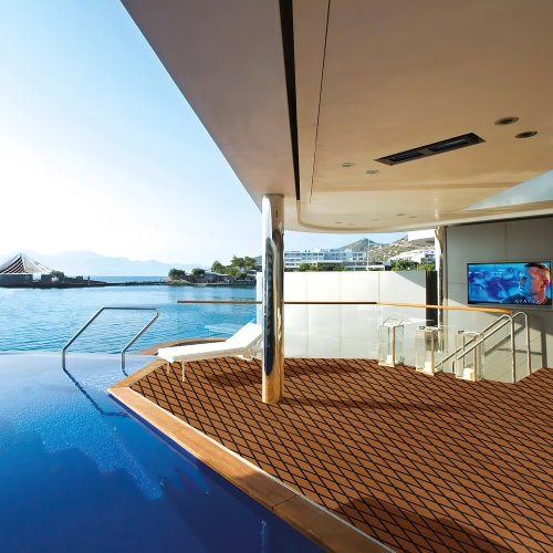 Costway 75" x 28" EVA Foam Boat Decking Sheet with Diamond Shape Self-Adhesive Backing