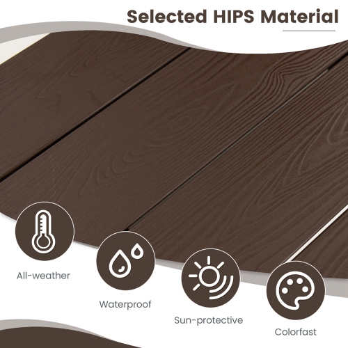 Costway Folding Hanging Table Outdoor Railing Table with 3-Level Adjustable Height