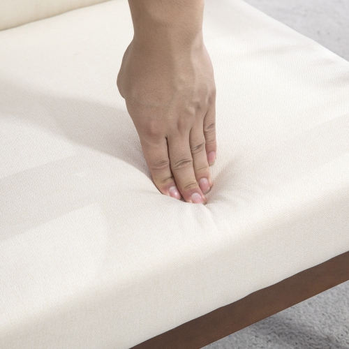 HOMCOM – fauteuils d’appoint modernes avec siège rembourré, fauteuil rembourré en lin pour chambre à coucher, fauteuil de salon avec accoudoirs et