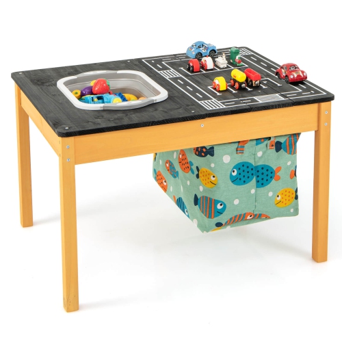 Costway 3-in-1 Kids Activity Table with Foldable Water Bin Large Capacity Storage Bag