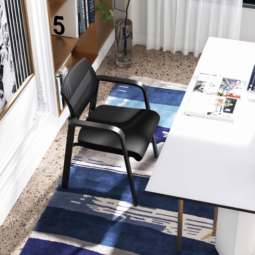 Costway Conference Chairs Set of 4 Stackable Office Guest Mesh Chairs for Waiting Room