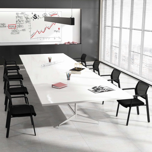 Costway Conference Chairs Set of 4 Stackable Office Guest Mesh Chairs for Waiting Room