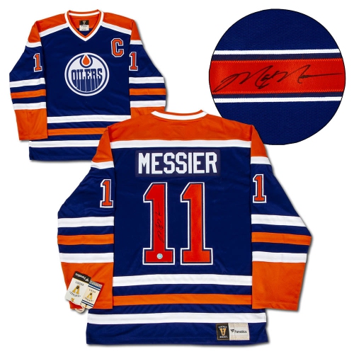 Mark Messier Edmonton Hockey Signed Retro Fanatics Jersey