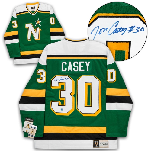 AJ SPORTS  Jon Casey Minnesota North Stars Signed Retro Fanatics Jersey In Multicolor