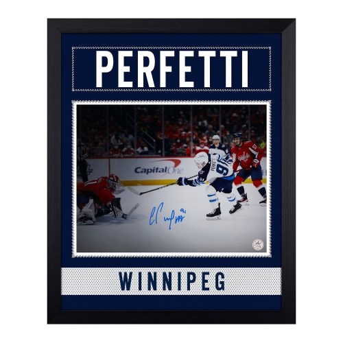 AJ SPORTS  Cole Perfetti Autographed Winnipeg Jets Uniform Graphic 19X23 Frame