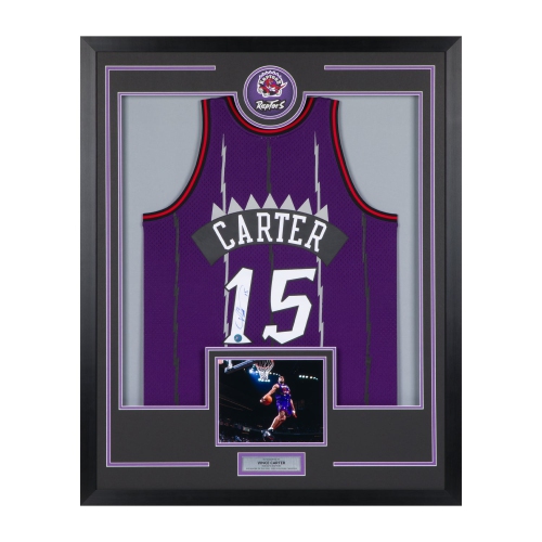 AJ SPORTS  Vince Carter Autographed Toronto Raptors 36X44 Jersey Frame