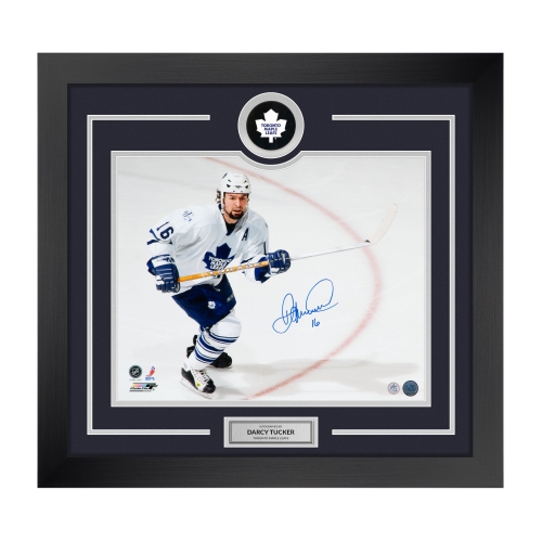 AJ SPORTS  Darcy Tucker Autographed Toronto Maple Leafs Puck Logo 26X32 Frame In Multicolor