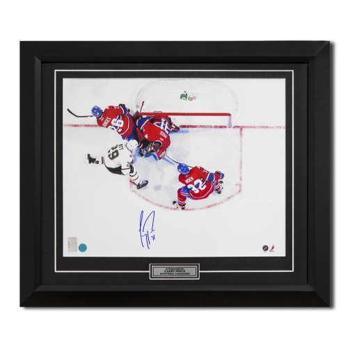 AJ SPORTS  Carey Price Montreal Canadiens Autographed Overhead Save 24X28 Frame