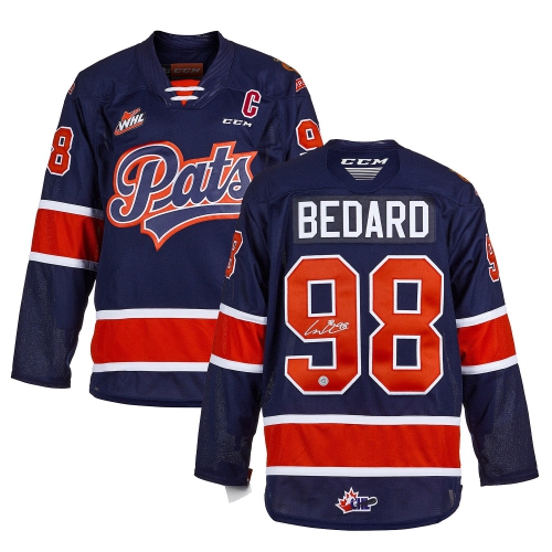 AJ SPORTS  Connor Bedard Autographed Regina Chl Vintage Replica Jersey In Multicolor
