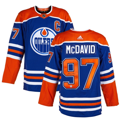 AJ SPORTS  Connor Mcdavid Autographed Edmonton Oilers Adidas Jersey In Blue