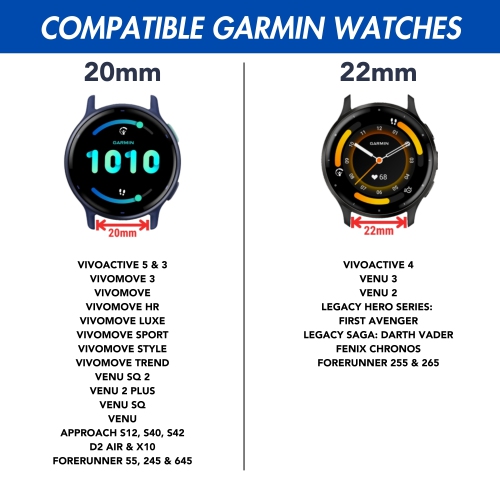 Bandini 20mm Leather / Rubber Hybrid Watch Strap Band for Samsung Galaxy Watch6 5 4, Active, Also Fits Garmin Vivoactive 5, Vivomove 3, 1, Venu SQ -