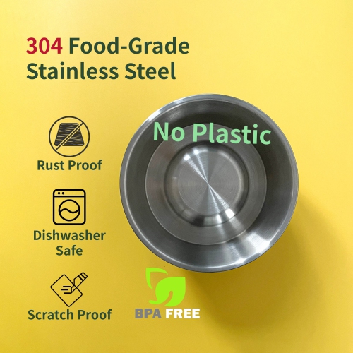 WENHOME Slow Feeder Metal Dog Bowls, No-plastic, Slow Down Dog Food Bowl, Heavy Duty 304 Stainless Steel