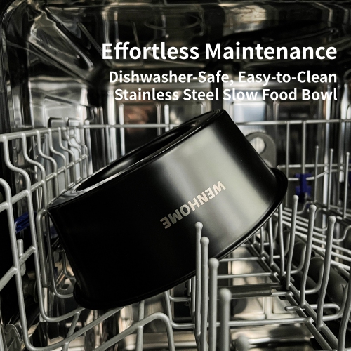 WENHOME Slow Feeder Metal Dog Bowls, No-plastic, Slow Down Dog Food Bowl, Heavy Duty 304 Stainless Steel