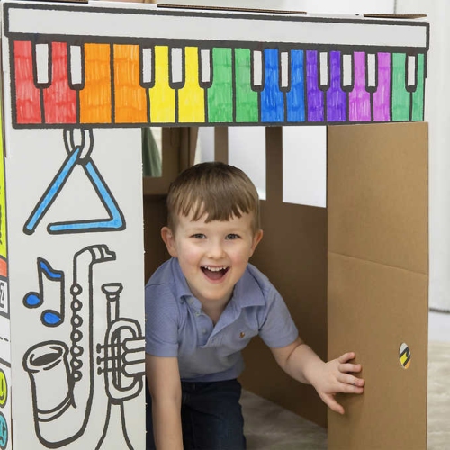 Fellowes - Bankers Box at Play Colour-Your-Own Cardboard School Bus