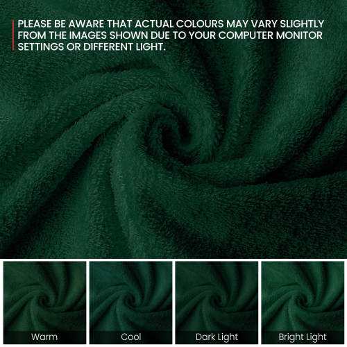 Canadian Linen Imperial Washcloths, 12 Pack, 12”x12”, Soft Absorbent Cotton Lightweight Quick Dry Dish Cloths Set for Homes, Spa, Salons, Hunter Green