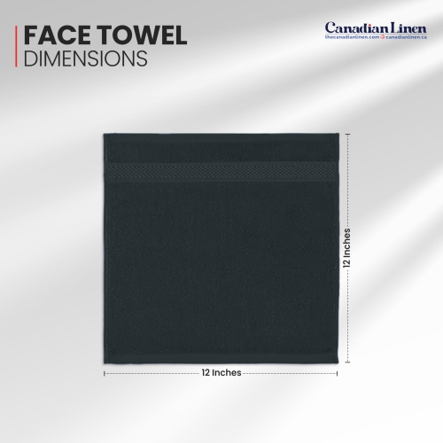 Canadian Linen Imperial Washcloths, 12 Pack, 12”x12”, Lightweight Quick Dry Soft Absorbent Cotton Face Towels Set, Wash Cloth for Salon Home, Dark