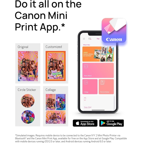 Mini-imprimante photo sans fil IVY 2 de Canon - Blanc pur