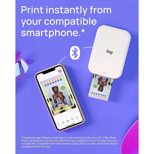 Mini-imprimante photo sans fil IVY 2 de Canon - Blanc pur