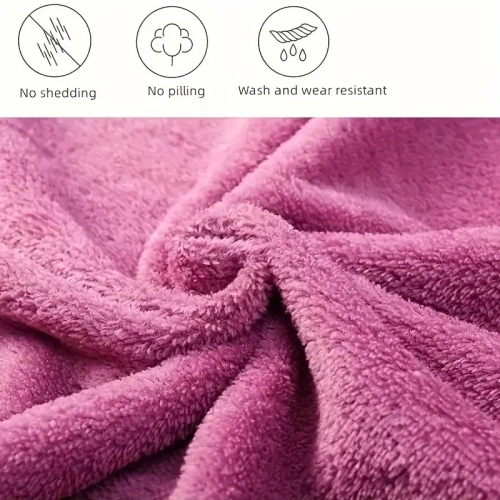 Jupe de serviette de bain portable pour femme | velours corail aux haricots violets doux, séchage rapide et absorbant l'eau