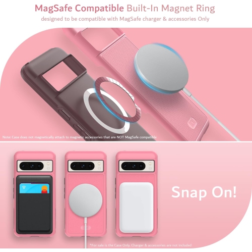 Étui MergeGrip de TUDIA pour Pixel 8 Pro de Google avec MagSafe - Rose fumé