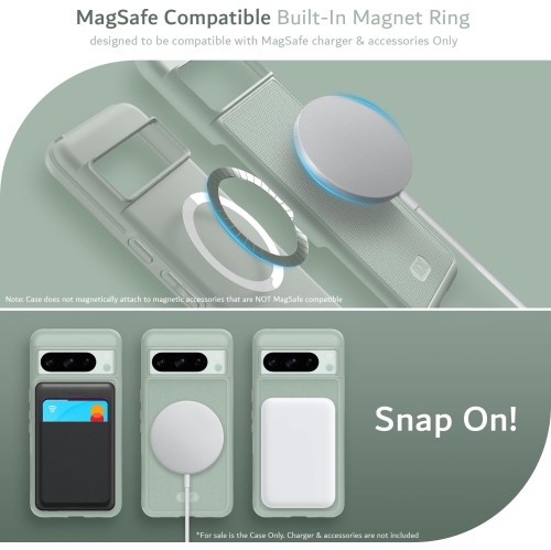 Étui MergeGrip de TUDIA pour Pixel 8 Pro de Google avec MagSafe - Lys verts