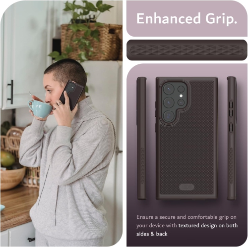 TUDIA MergeGrip Samsung Galaxy S24 Ultra Case Dual Layer - Dark Purple