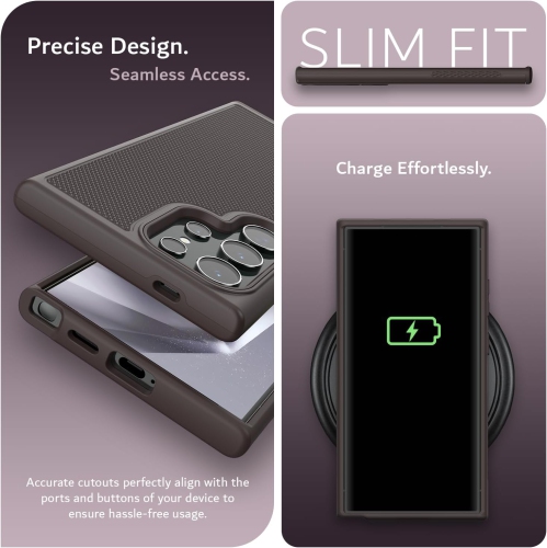 TUDIA MergeGrip Samsung Galaxy S24 Ultra Case Dual Layer - Dark Purple