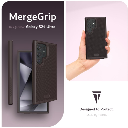 TUDIA MergeGrip Samsung Galaxy S24 Ultra Case Dual Layer - Dark Purple