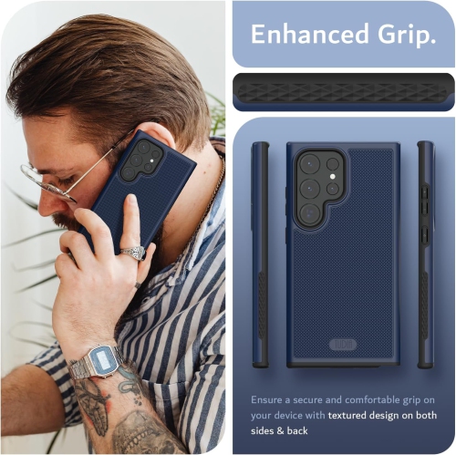 Étui MergeGrip de TUDIA de qualité militaire pour Galaxy S24 Ultra de Samsung - Indigo