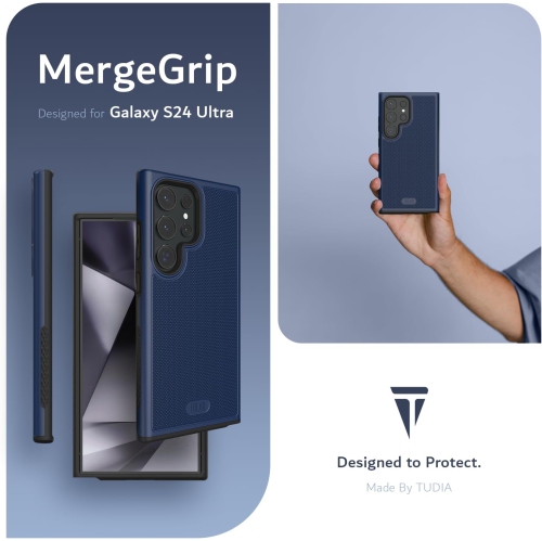 Étui MergeGrip de TUDIA de qualité militaire pour Galaxy S24 Ultra de Samsung - Indigo