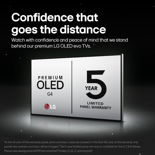 LG 77-Inch G4 OLED evo 4K Smart TV - α11 AI Processor 4K, Alexa Built-in, 144Hz Refresh Rate, HDMI 2.1