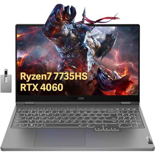 LENOVO  Legion 5 15.6" 165Hz Wqhd Gaming Laptop, Amd Ryzen 7 7735Hs, Nvidia Geforce Rtx 4060, 2Tb PCie SSD, 32GB Ddr5, Backlit Keyboard, Windows 11