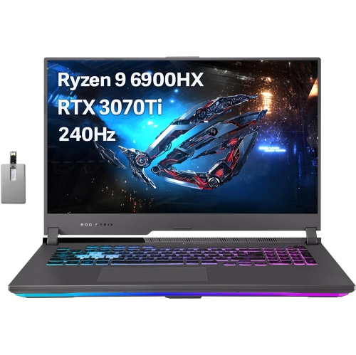 ASUS  " Rog Strix G17 17.3"" Wqhd 240Hz Gaming Laptop, Amd Ryzen 9 6900Hx, Geforce Rtx 3070Ti, 2Tb SSD, 64GB Ddr5 Ram, Rog Intelligent Cooling, Gray