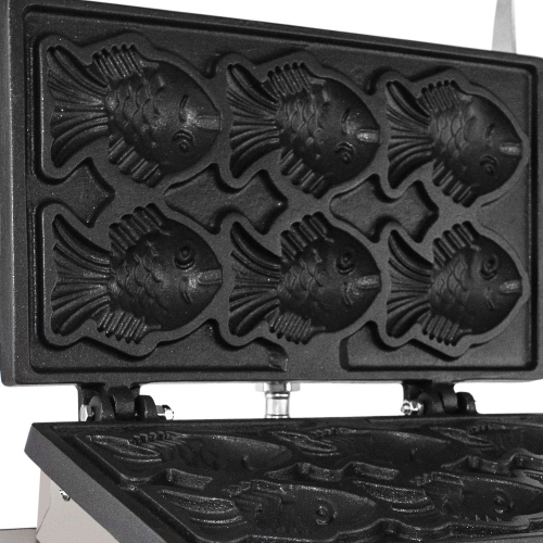 GR-226 Taiyaki Fish Waffle Maker | Electric Taiyaki Machine | 6 Small Fish-Shaped Waffles | Nonstick Coating | 110V