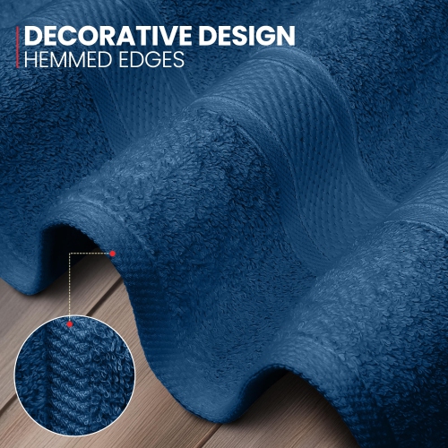 Canadian Linen Imperial Large Bath Towels Set, 27”x54” 4 Pack, Soft Absorbent Lightweight Quick Dry Bathroom Towel for Home, B&B Pool Beach, Navy Blue