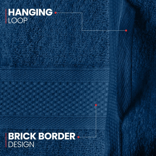 Canadian Linen Imperial Large Bath Towels Set, 27”x54” 4 Pack, Soft Absorbent Lightweight Quick Dry Bathroom Towel for Home, B&B Pool Beach, Navy Blue