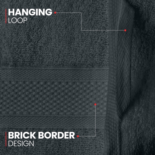 Canadian Linen Imperial Large Bath Towels Set, 27”x54” 4 Pack Lightweight Quick Dry Soft Absorbent Cotton Body Towel for Home Hotel Resorts, Dark Grey