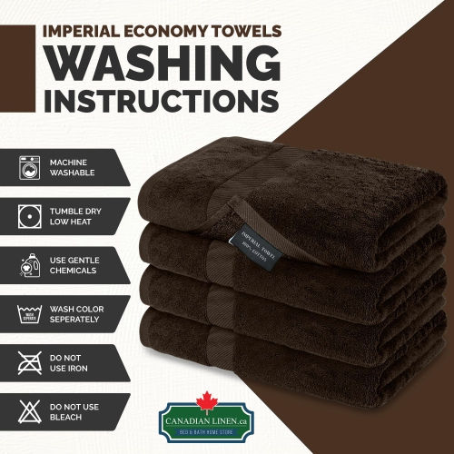 Canadian Linen Imperial Large Bath Towels Set, 27”x54” 4 Pack, Soft Absorbent Cotton Lightweight Quick Dry Towel for Hotels Beauty Salon Motels, Brown