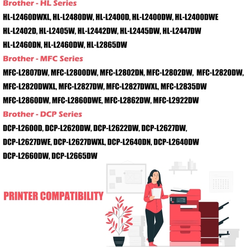 Printer Pro™ 1PK TN830 High Yield Toner Cartridge Compatible Replacement for Brother TN830XL TN-830XL - HL-L2400D HL-L2405W HL-L2480DW DCP-L2640DW
