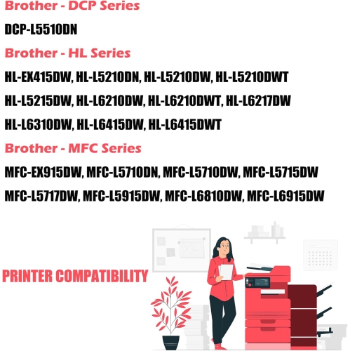 Printer Pro™ 2PK TN920 High Yield Toner Cartridge Compatible Replacement for Brother TN920XL TN-920XL HL-L6210DW HL-L6210DWT HL-L6310DW HL-L5210DW