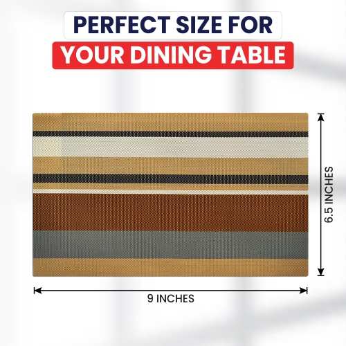 Canadian Linen Place Mats 9"x 6.5" Heat Resistant Easy to Clean Non Slip Waterproof Stain Resistant Placemat for Dining Table Set of 6pcs, Multi Color