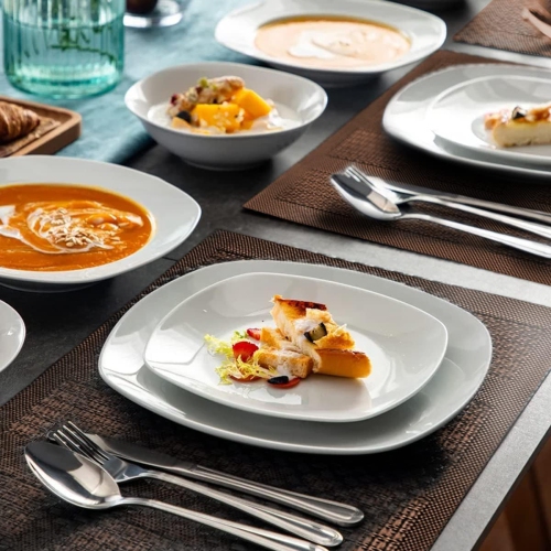 Canadian Linen Place Mats, 9"x 6.5", Heat Resistant Easy to Clean Non Slip Waterproof Stain Resistant Placemats for Dining Table Set of 6pcs, Brown