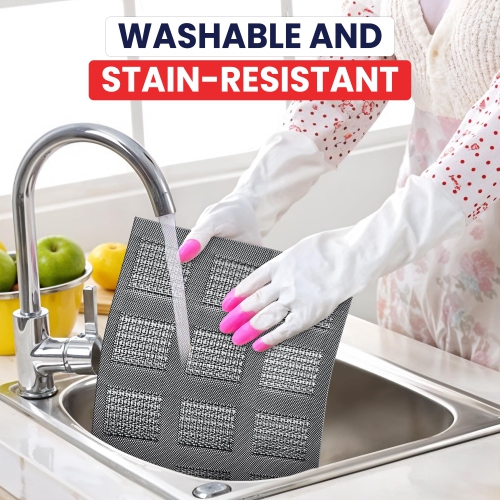 Canadian Linen Place Mats, 9"x 6.5", Heat Resistant Easy to Clean Non Slip Waterproof Stain Resistant Placemats for Dining Table Set of 6pcs, Silver