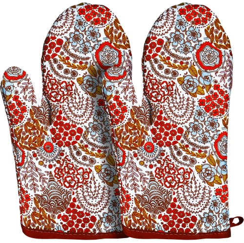 Mitaines de four en lin canadien, gants de cuisine 180&nbsp;°C en coton résistant à la chaleur antidérapants lavables à la machine pour la cuisson au